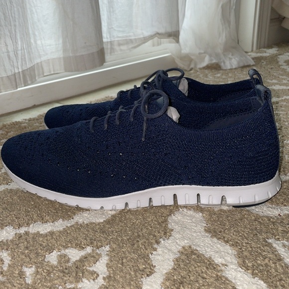 Cole Haan- Marine Blue Knit Zero Grand Sneakers - Picture 7 of 13